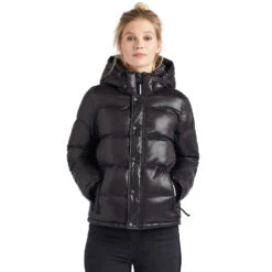 Khujo Camille Fake Down Winterjacke Shiny Black Damen